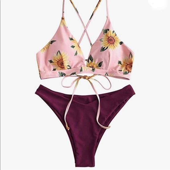 Sunflower Two Piece Bikini Set - Picture 1 of 7